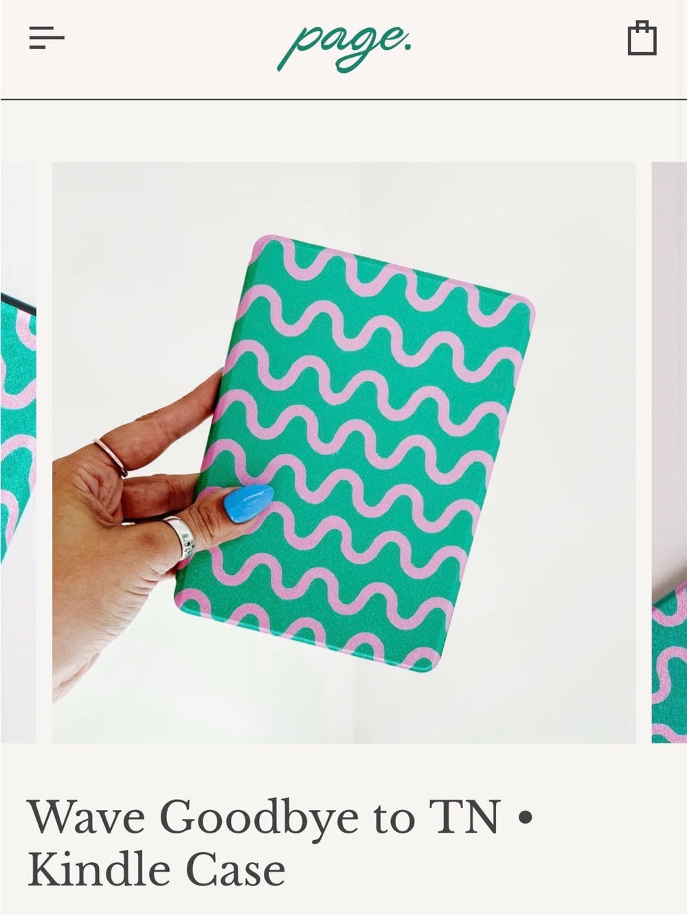 Teal and Pink Wavy Pattern - Kindle 11th Generation Case